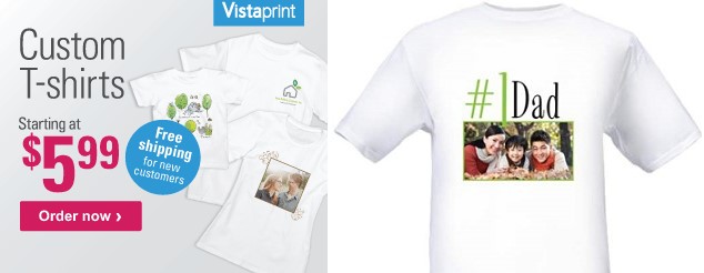 vistaprint personalised t shirts