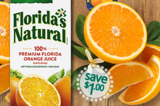 Image of Florida's Natural Orange Juice Carton and Oranges