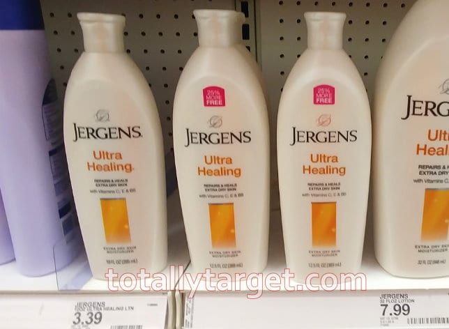 Photo of Jergens products on the shelf at Target