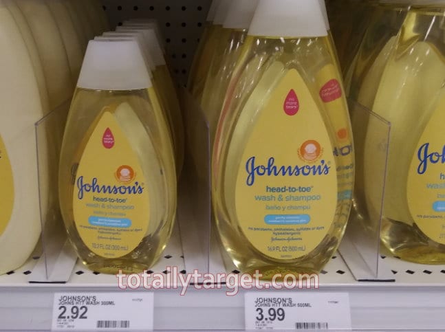 Johnsons baby toiletries at Target