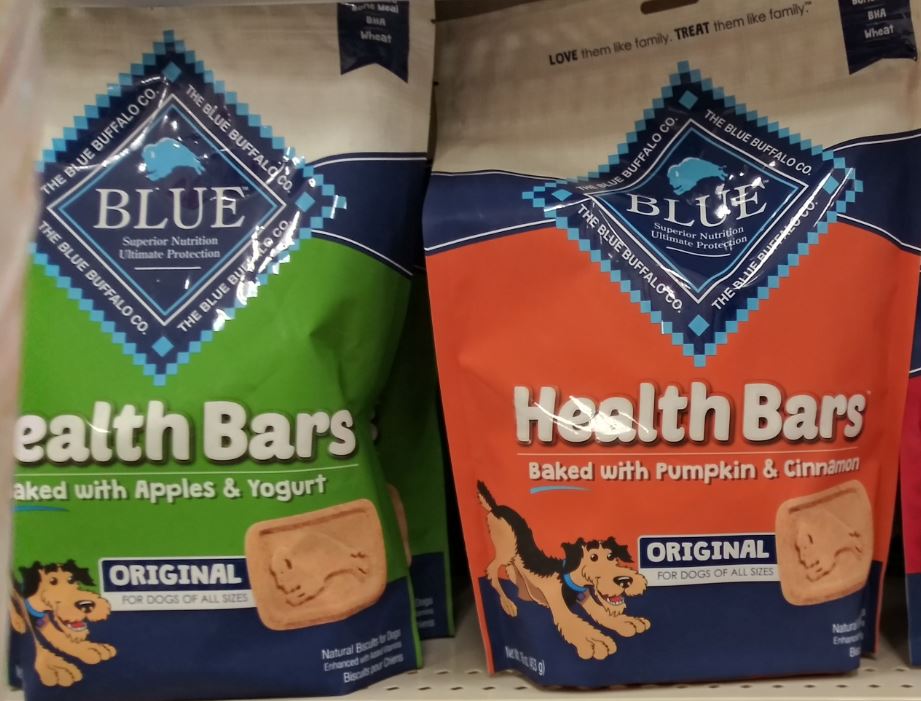 Photo of BLUE Dog Treats on a shelf