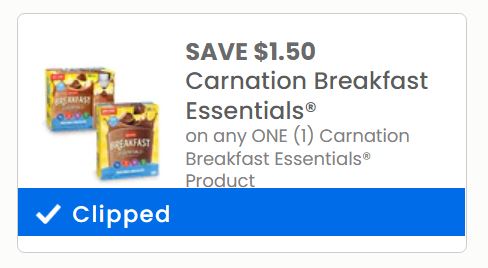 Carnation Breakfast Essentials coupon