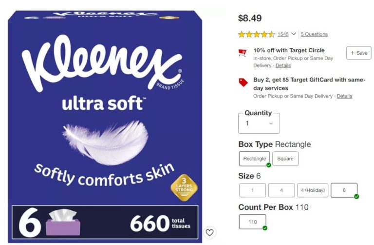 Kleenex Tissues Target Deals