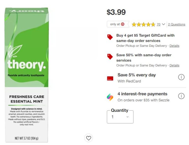 Theory Toothpaste Target deals