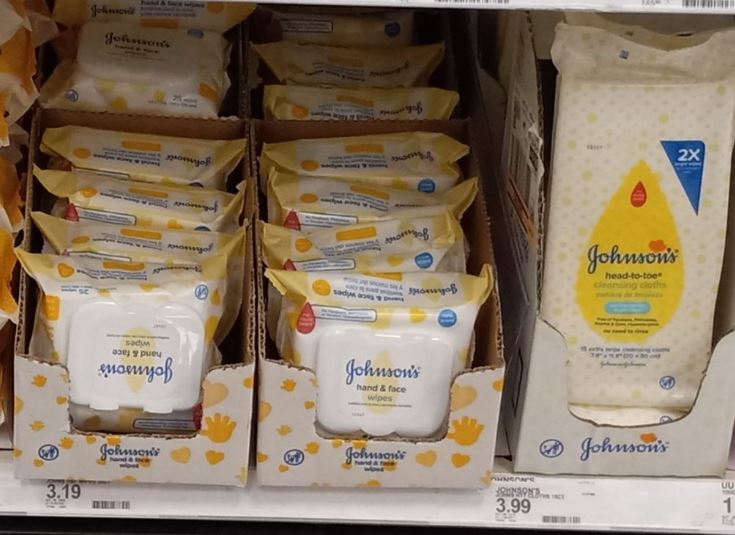 Johnsons baby wipes