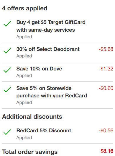 Dove Deodorant Target Deal