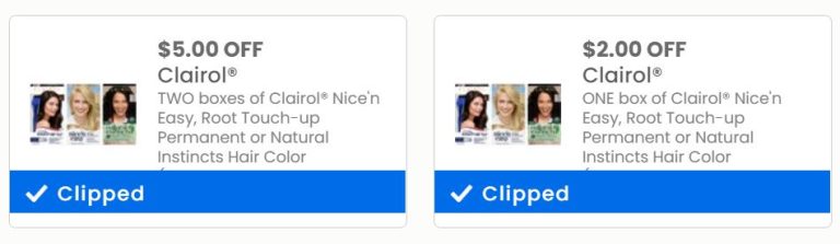 high-value Clairol coupons