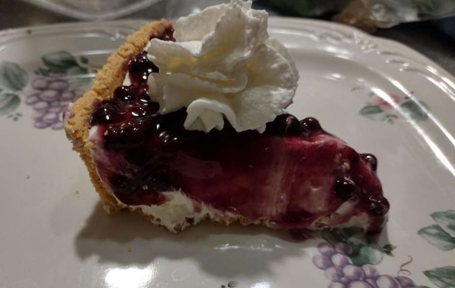 Blue Goo Pie with whipped topping
