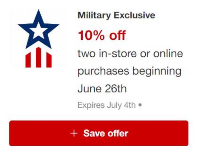 Military Discount Target Offer on Circle