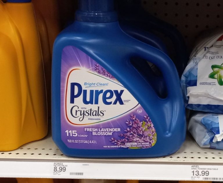 Purex crystals detergent on the shelf at Target