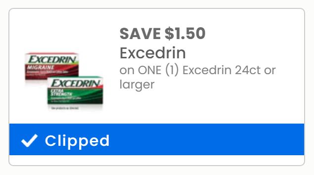 Excedrin coupon available to print
