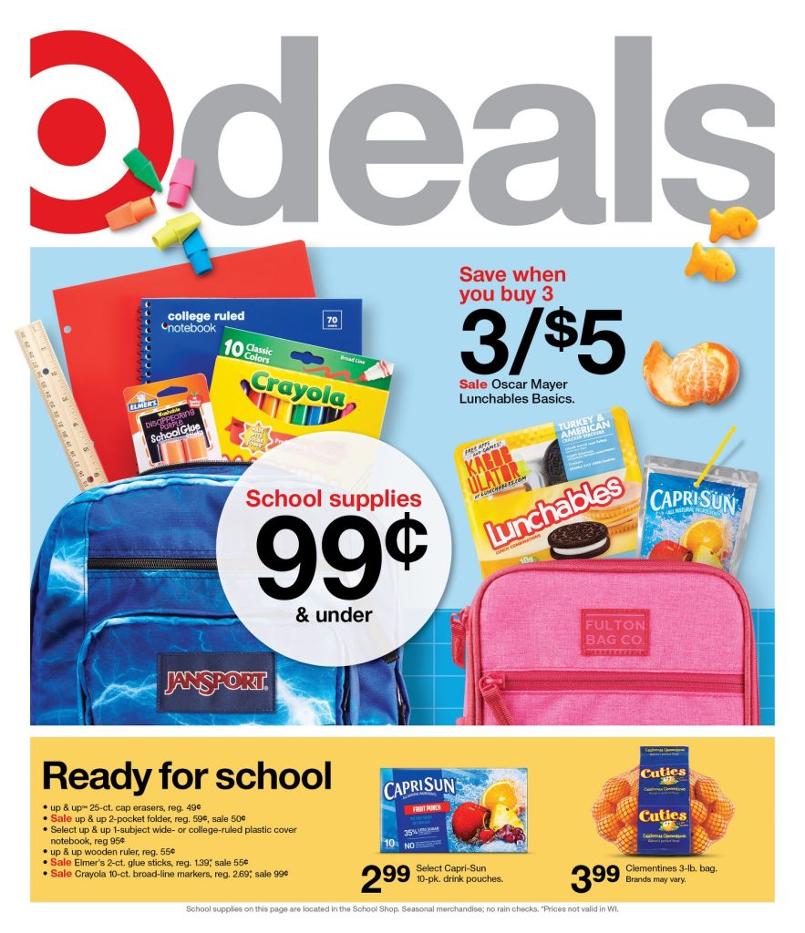Page 1 of the Target Weekly Ad 8/21/2022