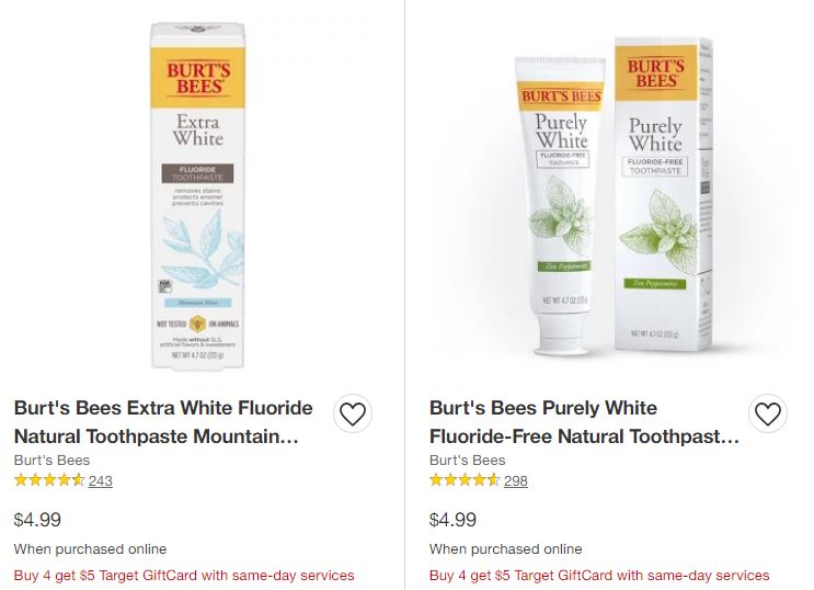 Burts Bees toothpaste online at Target