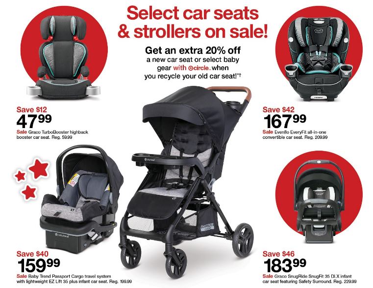 car seat Target sale pictured in the Target weekly ad