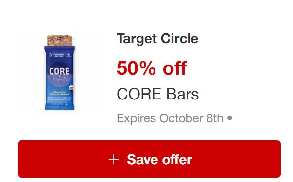 CORE nutrition snack bar Target Circle Offer image