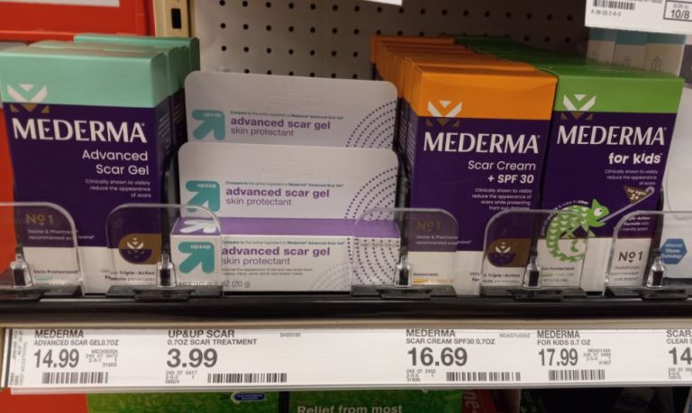 Mederma Scar Gel on the shelf at Target