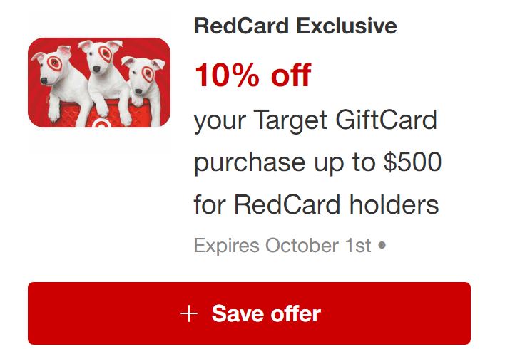 image of new Target exclusive offer for redcard holders