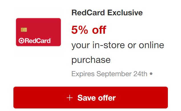 Target Redcard Exclusive offer image