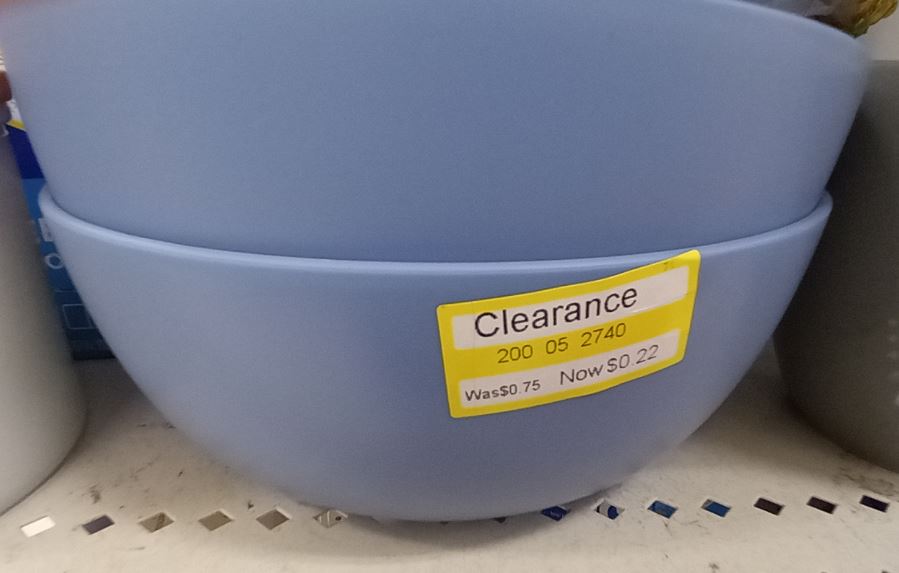 Stack of bowls on clearance at Target in home