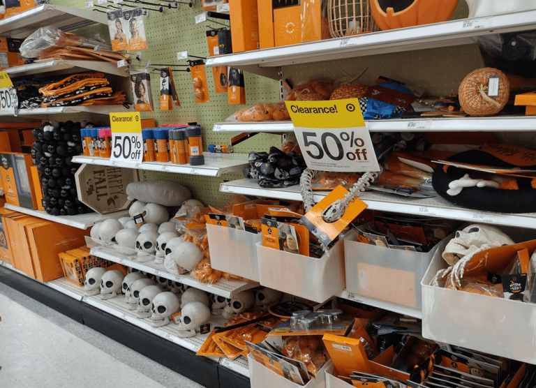 Aisle of Target Halloween Decor Clearance