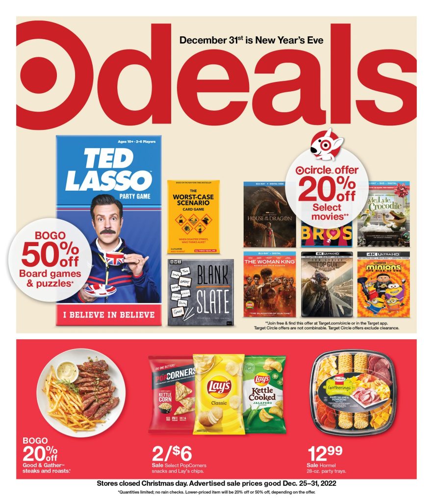 Page 1 of the Target Weekly Ad 12/25/2022