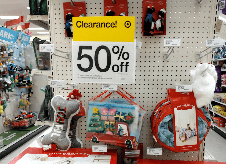 holiday clearance 2022 at Target in the pet department