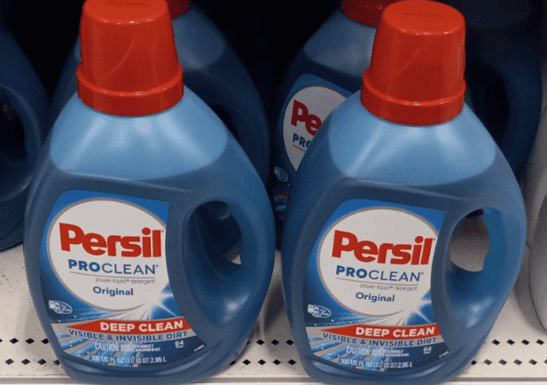 Persil detergent bottles on a shelf