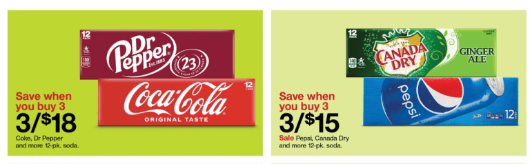 advertisement from the Target Weekly ad for soda deals