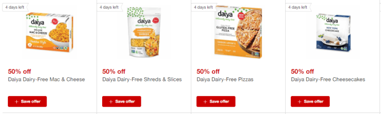 Daiya dairy-free products Target Circle Offers banner