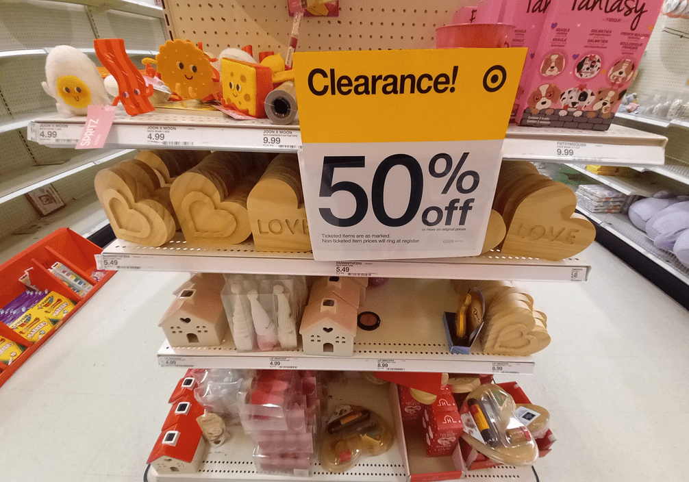 Valentines Day Clearance at Target endcap