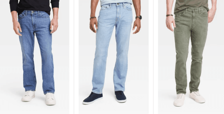 Row of Mens jeans on sale at Target