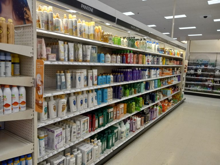 Hair care aisle at Target with Garnier Fructis deals