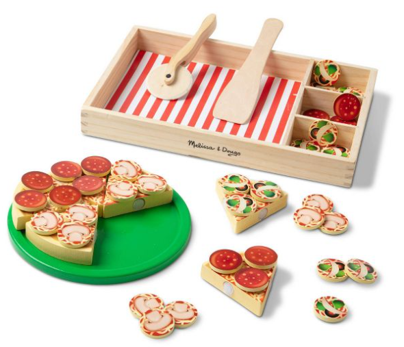 Melissa and Doug pizza playset included in the Melissa and Doug toys deals at Target