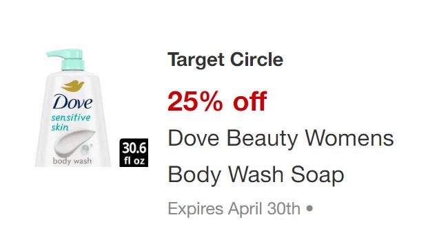 Dove Body Wash Target Circle offer to use in the Dove Body Wash deals at Target