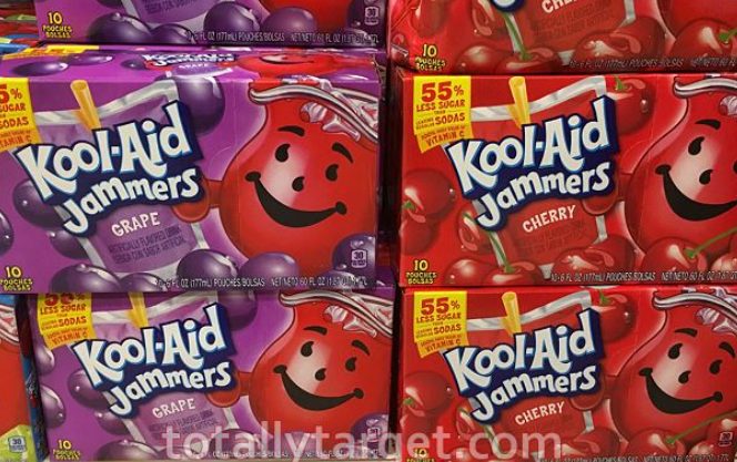 Kool Aid Jammers on a shelf at Target