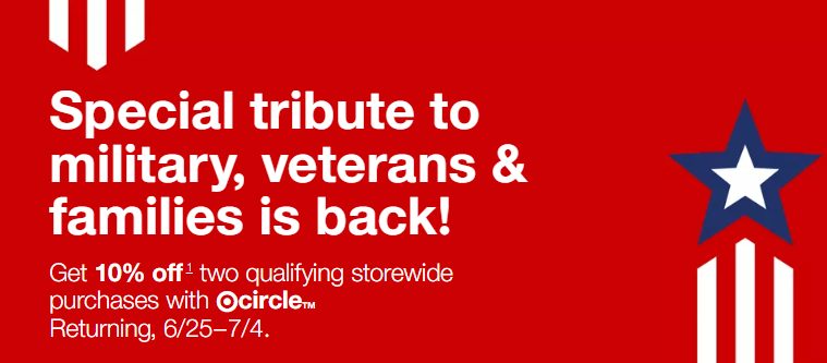 Veterans discount at Target offer