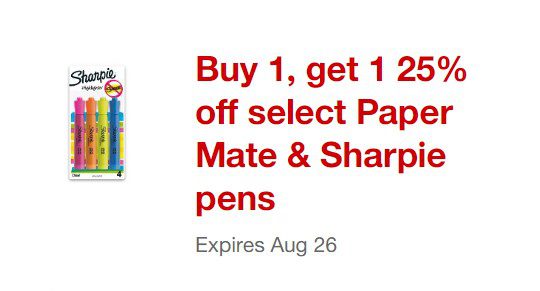 Paper Mate Savings offer at Target banner