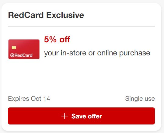 exclusive Target redcard offer