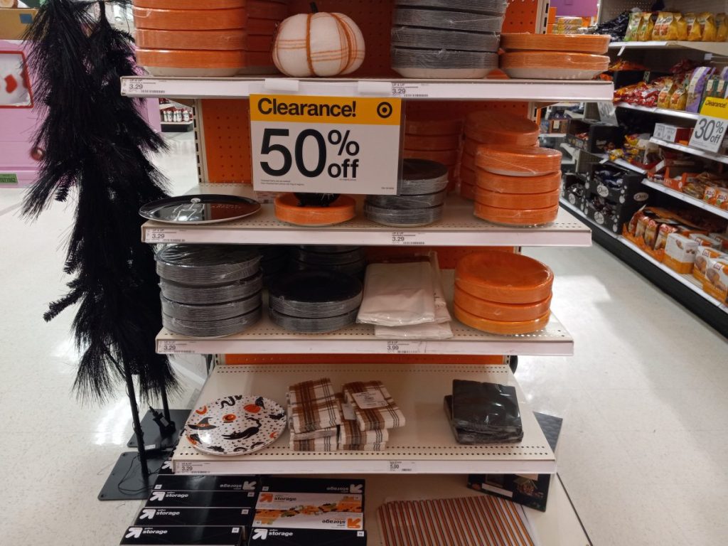 Target Halloween clearance on paper goods
