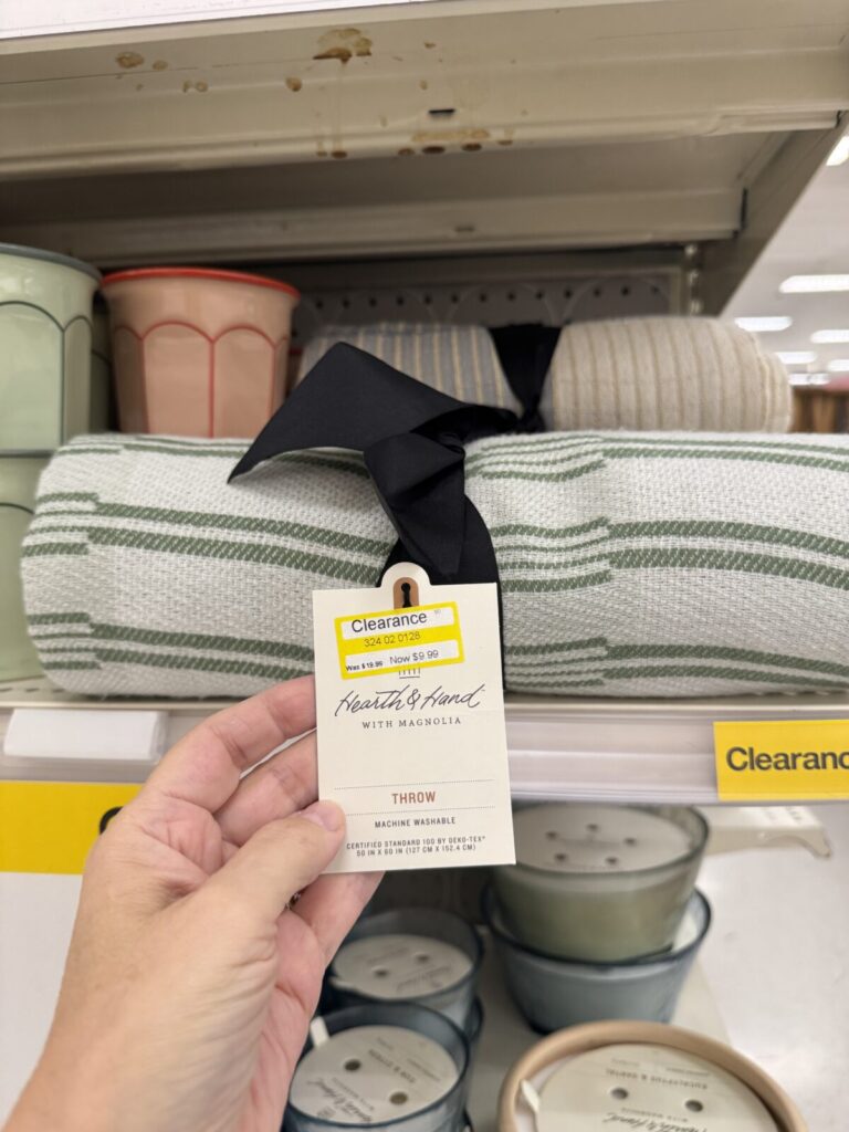 latest Target Clearance Finds including home items by hearth and Hand on a shelf