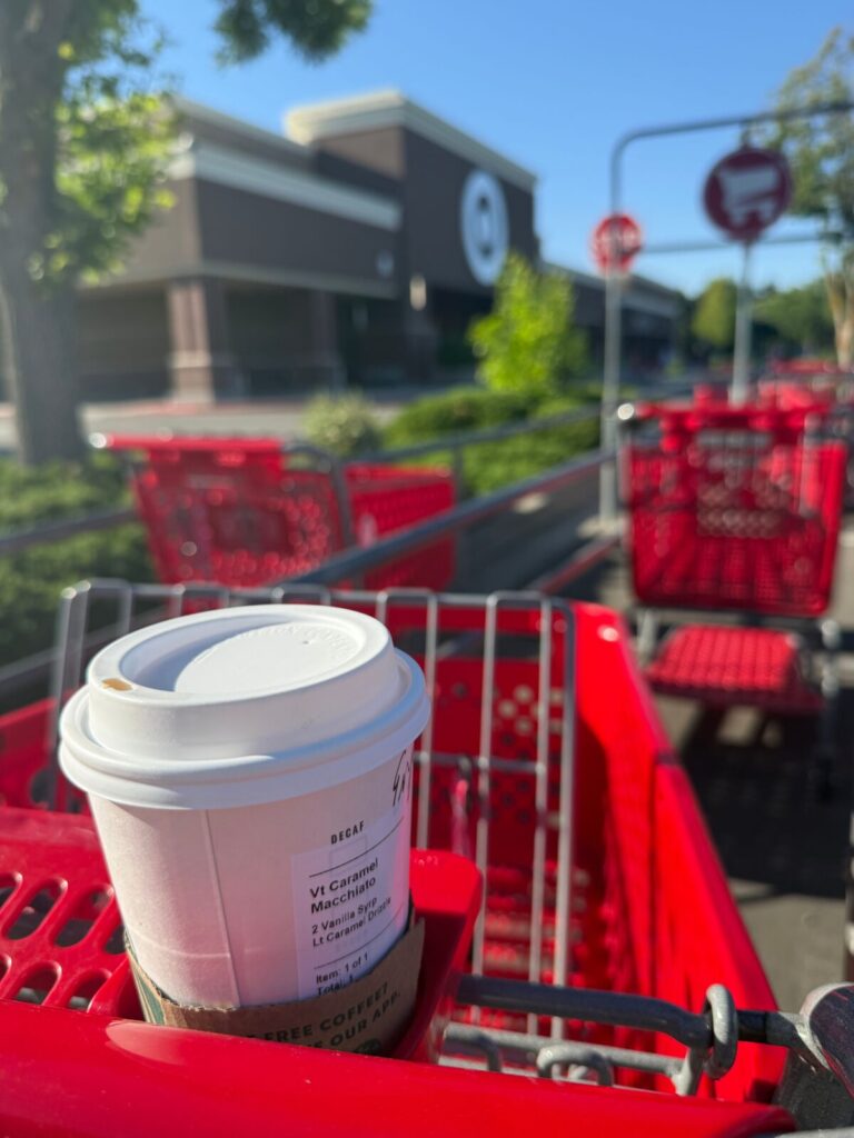 Shopping cart in front of Target store for Target Circle Week